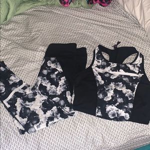 High waisted leggings, crop top/ sports bra